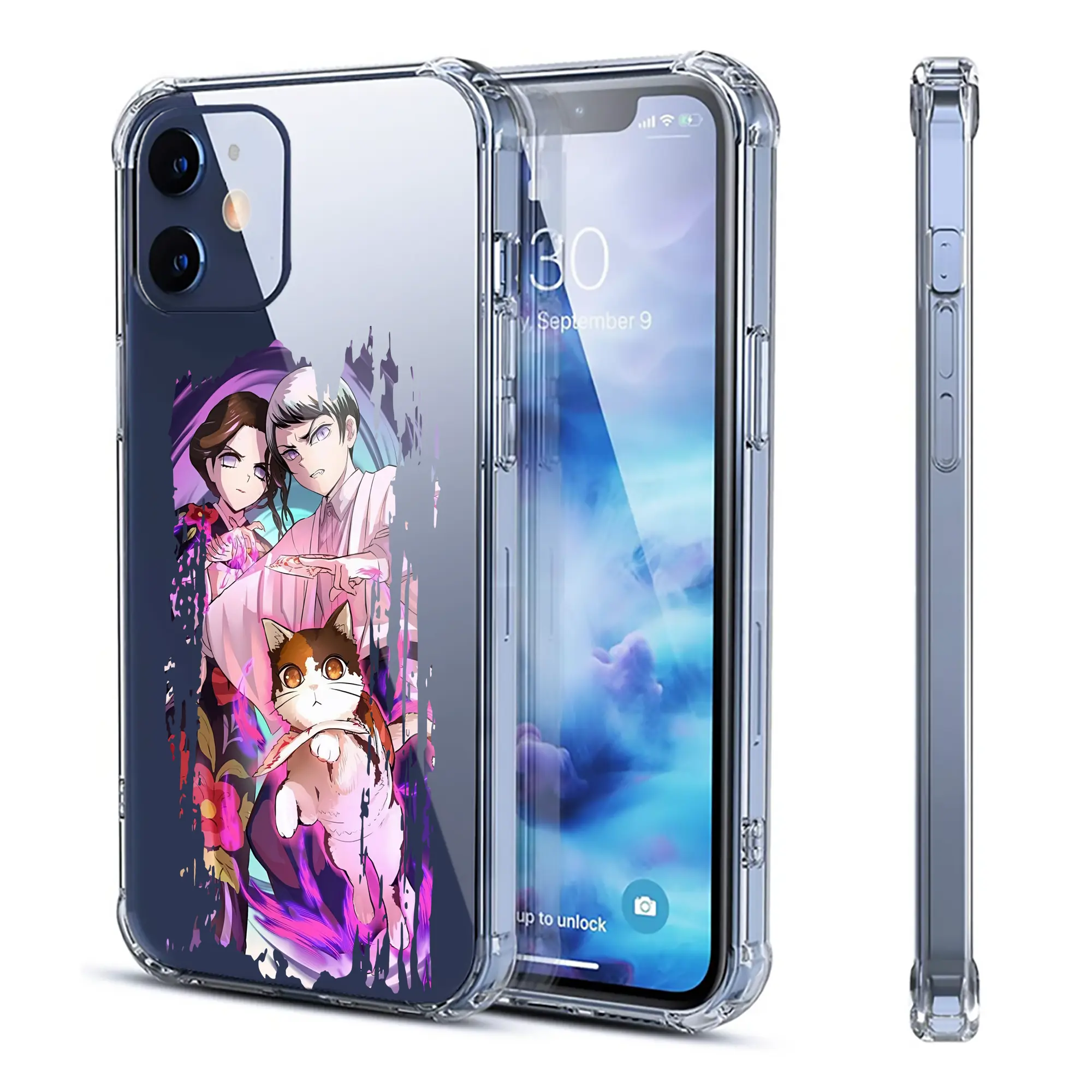 鬼滅の刃 グッズ,愈史郎 - IPhone 12シリーズ対応 ・ 透明スマホケース ・ クリアソフトケース ・ TPU素材 ・ 耐衝撃 ・ 高密着 ・ 防汚 防指紋 ・ 簡単着脱